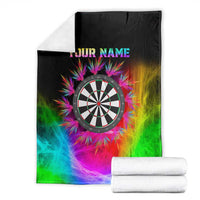 Personalized Colorful Neon Darts Blanket with Bold Abstract Background - Wonder Print Shop