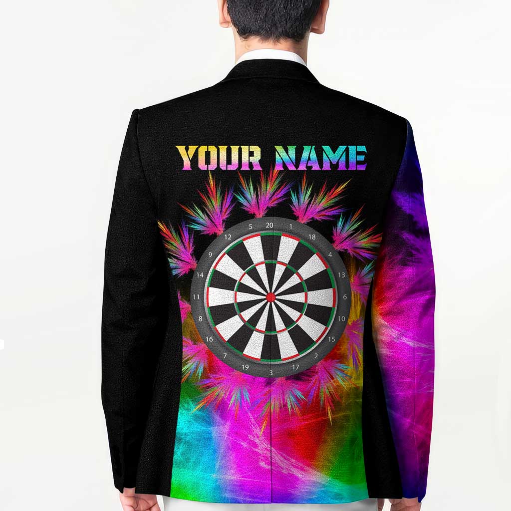 Personalized Colorful Neon Darts Blazer with Bold Abstract Background - Wonder Print Shop