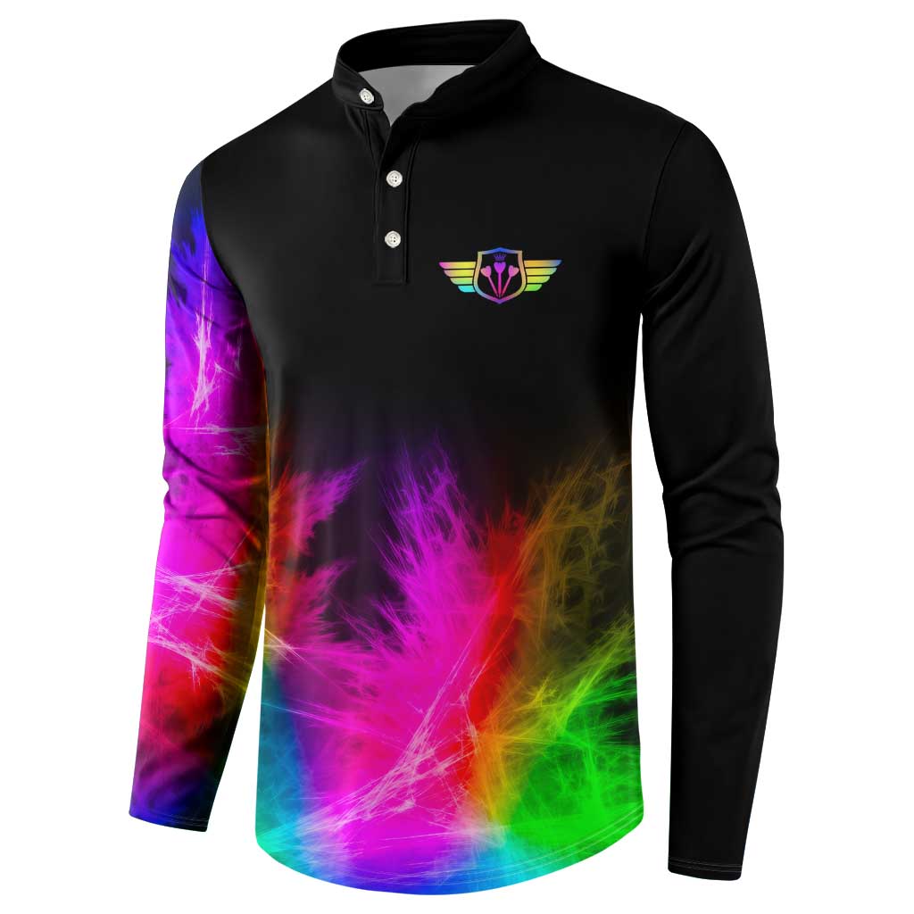 Personalized Colorful Neon Darts Button Sweatshirt with Bold Abstract Background - Wonder Print Shop
