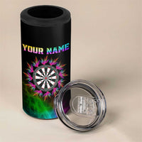 Personalized Colorful Neon Darts 4 in 1 Can Cooler Tumbler with Bold Abstract Background - Wonder Print Shop