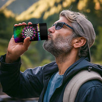 Personalized Colorful Neon Darts 4 in 1 Can Cooler Tumbler with Bold Abstract Background - Wonder Print Shop