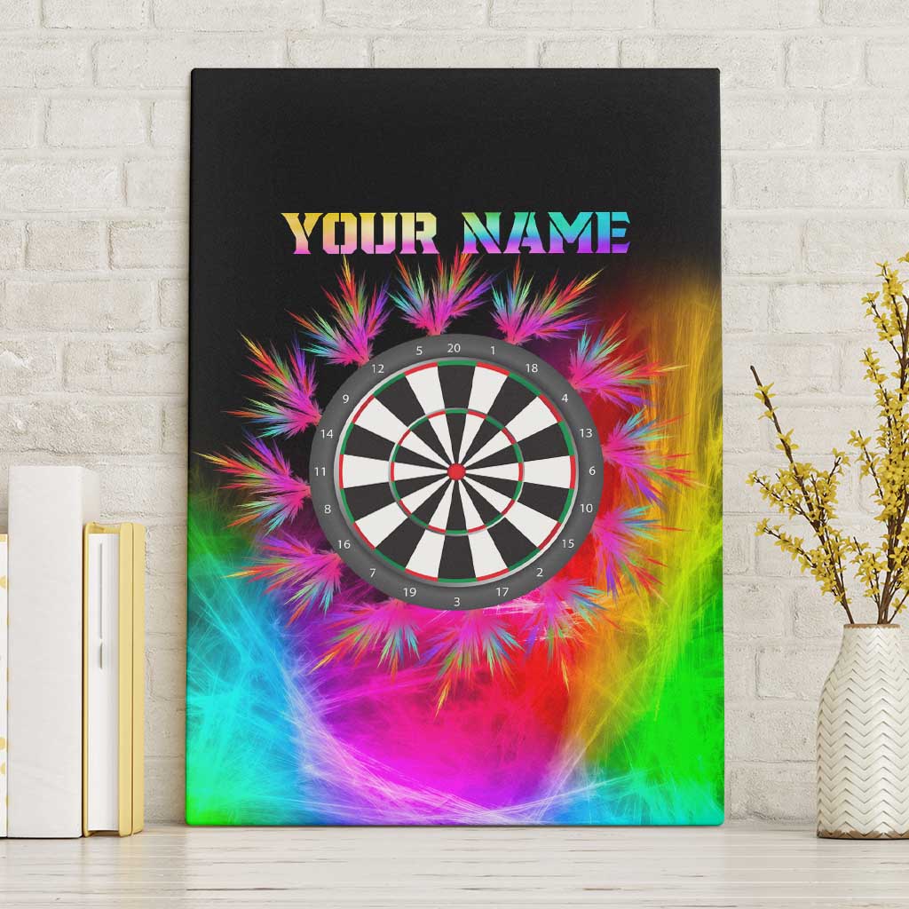 Personalized Colorful Neon Darts Canvas Wall Art with Bold Abstract Background - Wonder Print Shop