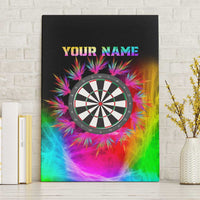 Personalized Colorful Neon Darts Canvas Wall Art with Bold Abstract Background - Wonder Print Shop