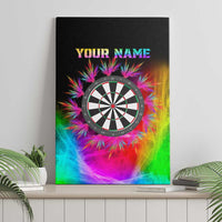 Personalized Colorful Neon Darts Canvas Wall Art with Bold Abstract Background - Wonder Print Shop