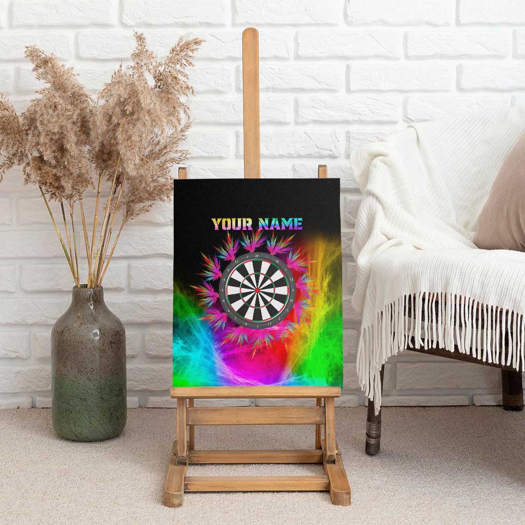 Personalized Colorful Neon Darts Canvas Wall Art with Bold Abstract Background - Wonder Print Shop