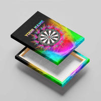 Personalized Colorful Neon Darts Canvas Wall Art with Bold Abstract Background - Wonder Print Shop