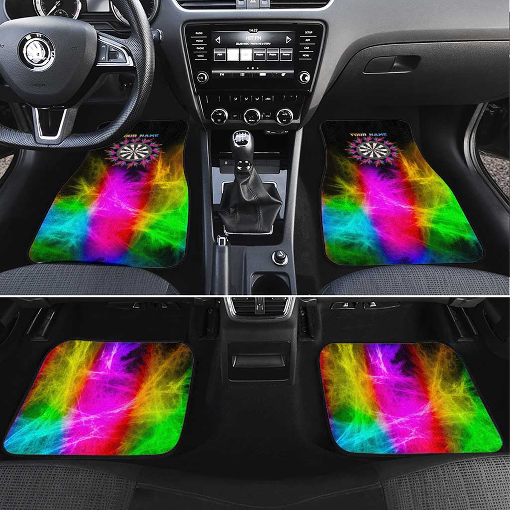 Personalized Colorful Neon Darts Car Mats with Bold Abstract Background - Wonder Print Shop