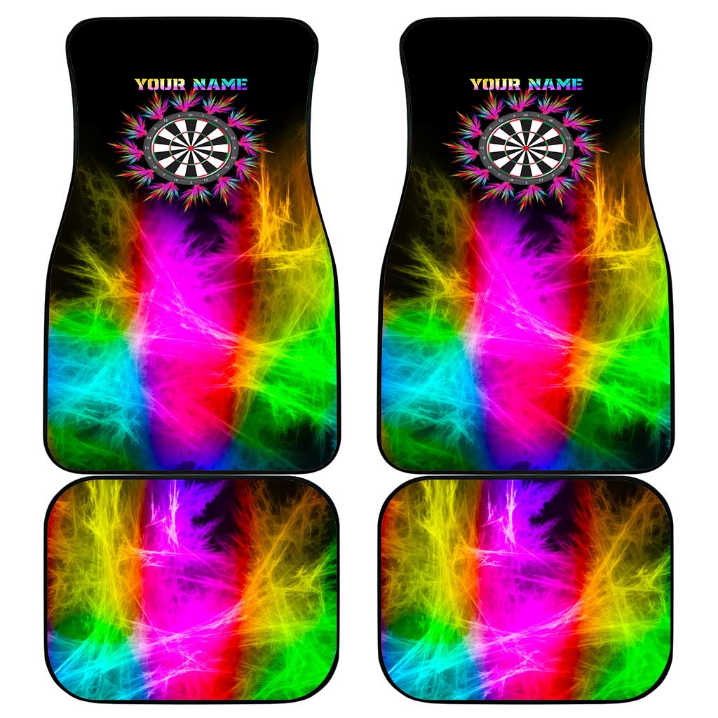 Personalized Colorful Neon Darts Car Mats with Bold Abstract Background - Wonder Print Shop