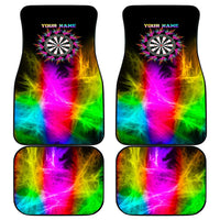 Personalized Colorful Neon Darts Car Mats with Bold Abstract Background - Wonder Print Shop