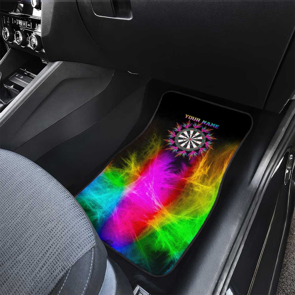 Personalized Colorful Neon Darts Car Mats with Bold Abstract Background - Wonder Print Shop