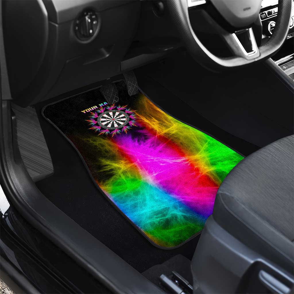 Personalized Colorful Neon Darts Car Mats with Bold Abstract Background - Wonder Print Shop