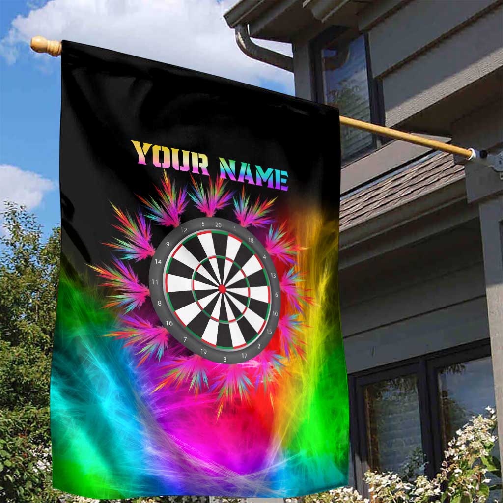 Personalized Colorful Neon Darts Garden Flag with Bold Abstract Background - Wonder Print Shop