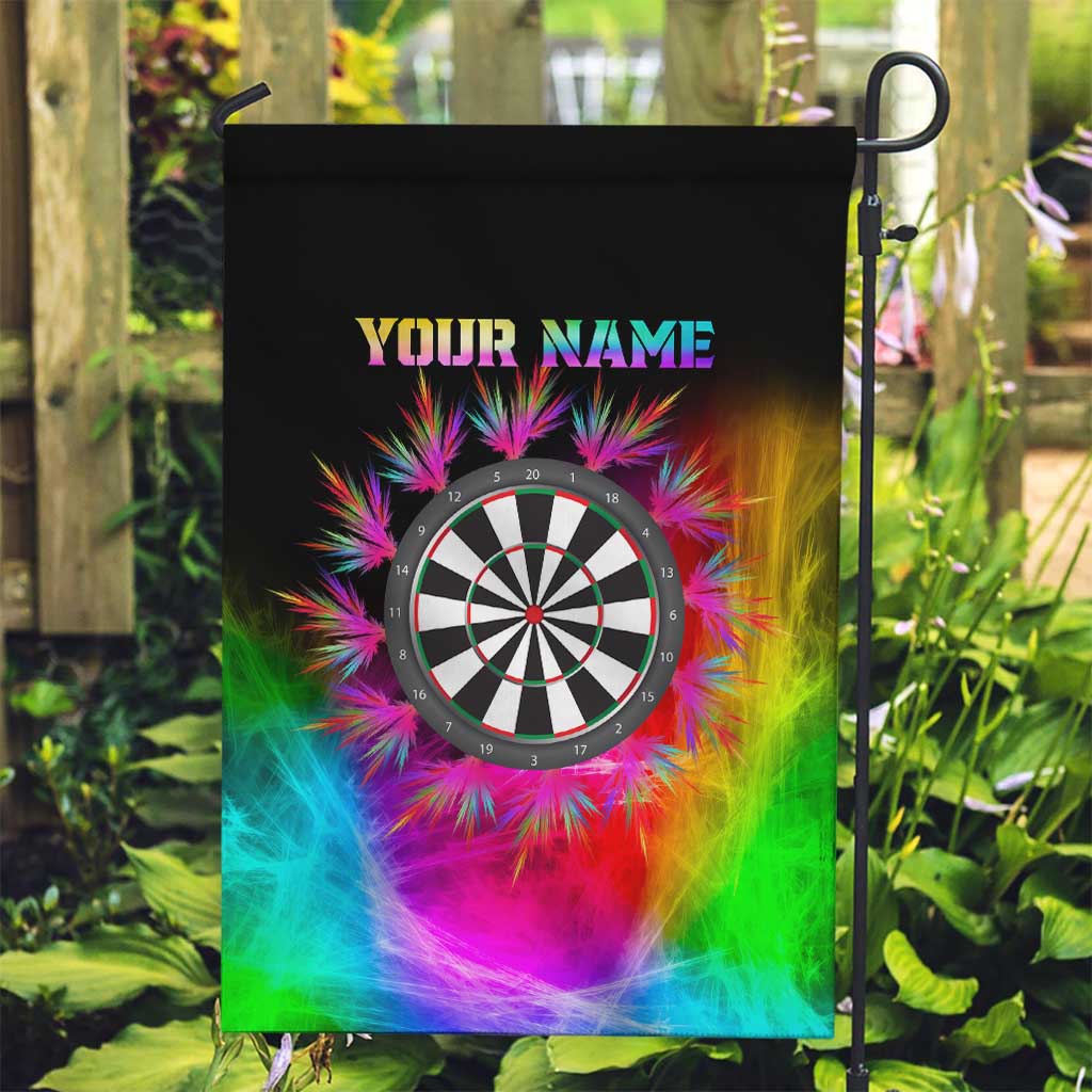 Personalized Colorful Neon Darts Garden Flag with Bold Abstract Background - Wonder Print Shop