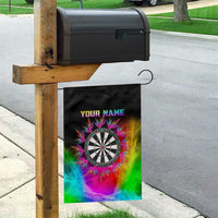 Personalized Colorful Neon Darts Garden Flag with Bold Abstract Background - Wonder Print Shop
