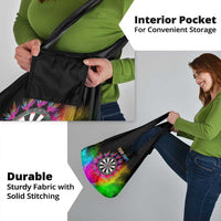 Personalized Colorful Neon Darts Grocery Bag with Bold Abstract Background - Wonder Print Shop
