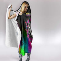Personalized Colorful Neon Darts Hooded Blanket with Bold Abstract Background - Wonder Print Shop