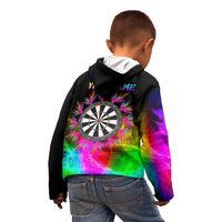Personalized Colorful Neon Darts Kid Hoodie with Bold Abstract Background - Wonder Print Shop