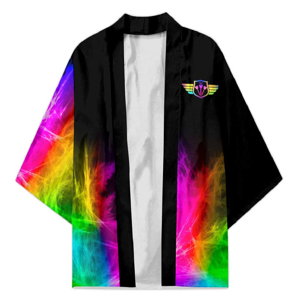 Personalized Colorful Neon Darts Kimono with Bold Abstract Background - Wonder Print Shop