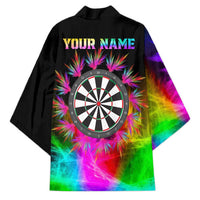 Personalized Colorful Neon Darts Kimono with Bold Abstract Background - Wonder Print Shop