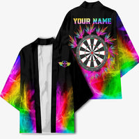 Personalized Colorful Neon Darts Kimono with Bold Abstract Background - Wonder Print Shop
