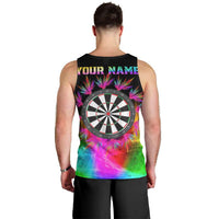 Personalized Colorful Neon Darts Men Tank Top with Bold Abstract Background - Wonder Print Shop