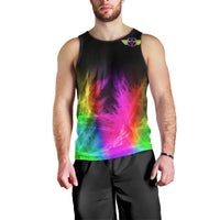 Personalized Colorful Neon Darts Men Tank Top with Bold Abstract Background - Wonder Print Shop
