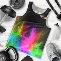 Personalized Colorful Neon Darts Men Tank Top with Bold Abstract Background - Wonder Print Shop