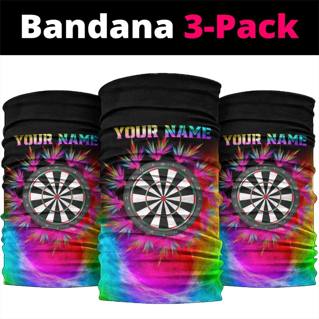 Colorful Neon Darts Neck Gaiter with Bold Abstract Background TS04