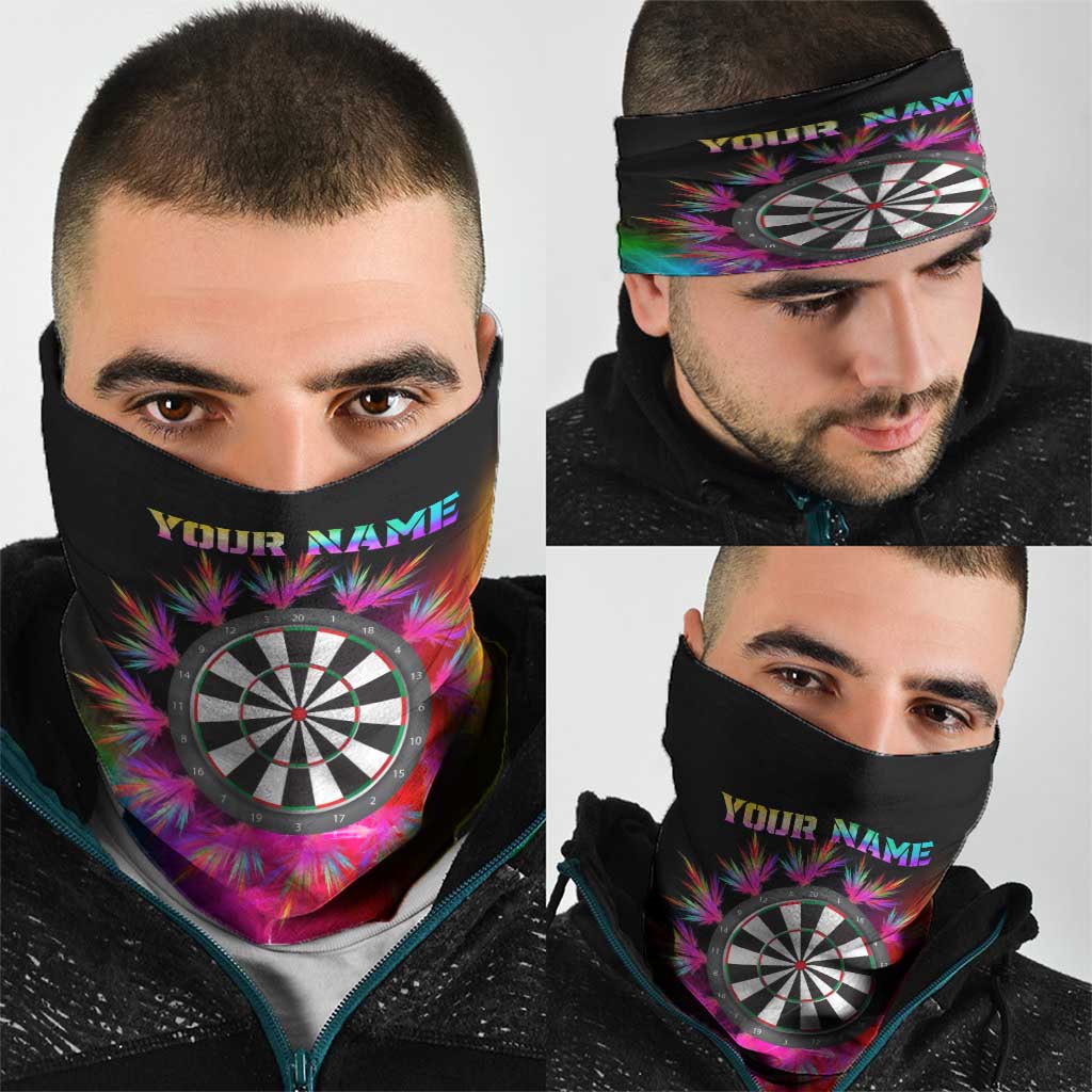 Colorful Neon Darts Neck Gaiter with Bold Abstract Background TS04