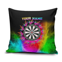 Personalized Colorful Neon Darts Pillow Cover with Bold Abstract Background - Wonder Print Shop