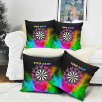 Personalized Colorful Neon Darts Pillow Cover with Bold Abstract Background - Wonder Print Shop