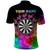 Personalized Colorful Neon Darts Polo Shirt with Bold Abstract Background - Wonder Print Shop