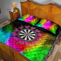 Personalized Colorful Neon Darts Quilt Bed Set with Bold Abstract Background - Wonder Print Shop