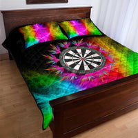 Personalized Colorful Neon Darts Quilt Bed Set with Bold Abstract Background - Wonder Print Shop