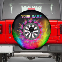 Personalized Colorful Neon Darts Spare Tire Cover with Bold Abstract Background - Wonder Print Shop