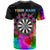 Personalized Colorful Neon Darts T Shirt with Bold Abstract Background - Wonder Print Shop