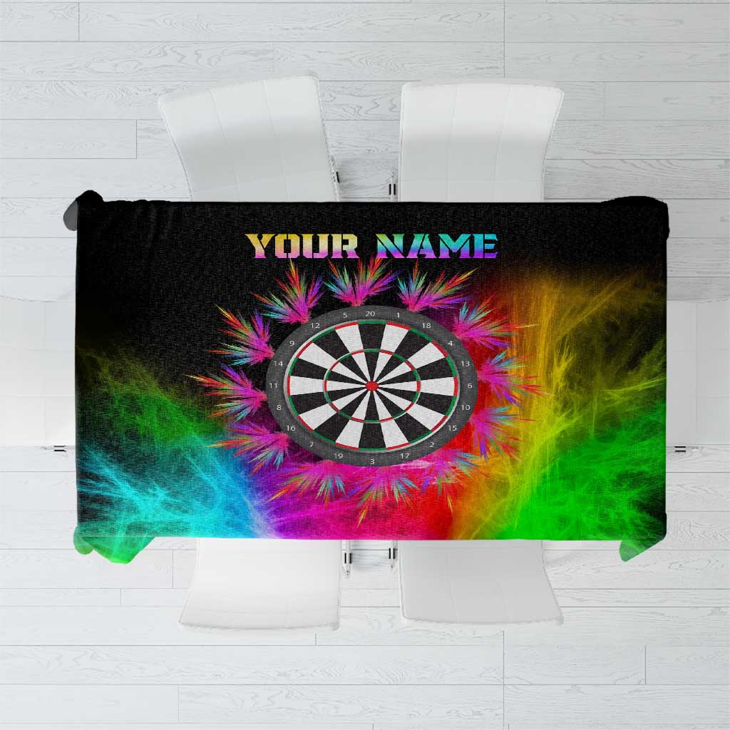 Personalized Colorful Neon Darts Tablecloth with Bold Abstract Background - Wonder Print Shop