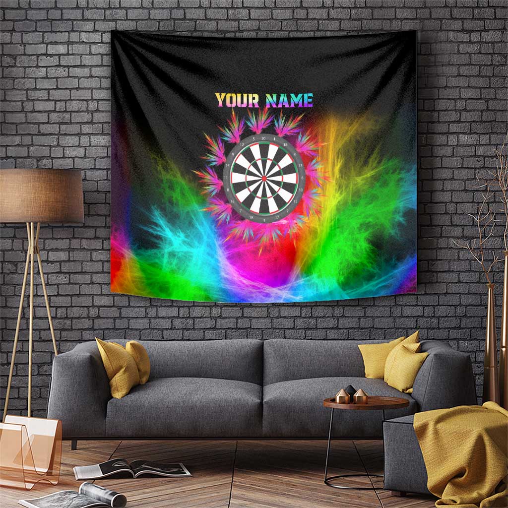 Personalized Colorful Neon Darts Tapestry with Bold Abstract Background - Wonder Print Shop