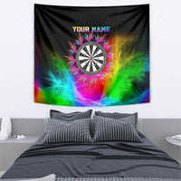 Personalized Colorful Neon Darts Tapestry with Bold Abstract Background - Wonder Print Shop
