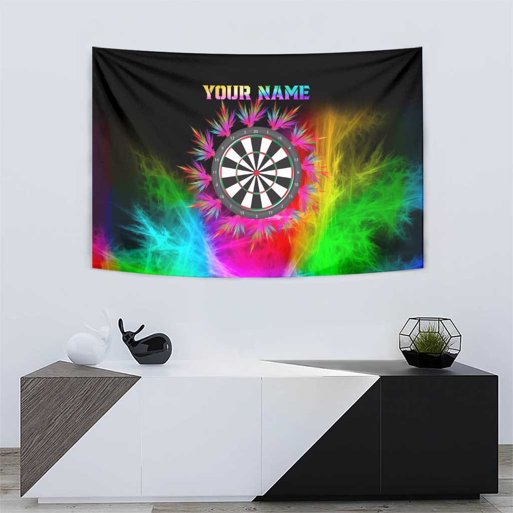 Personalized Colorful Neon Darts Tapestry with Bold Abstract Background - Wonder Print Shop