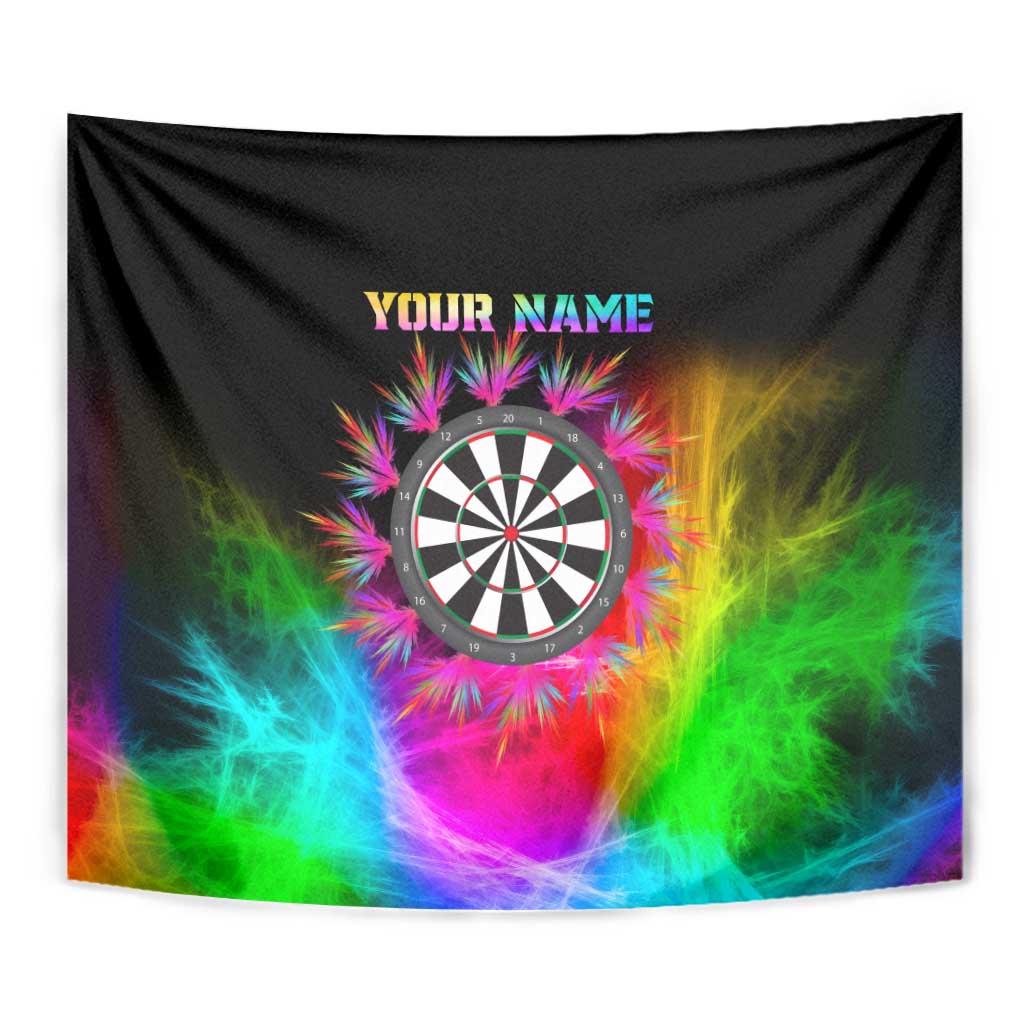 Personalized Colorful Neon Darts Tapestry with Bold Abstract Background - Wonder Print Shop