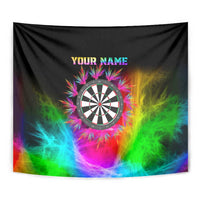 Personalized Colorful Neon Darts Tapestry with Bold Abstract Background - Wonder Print Shop