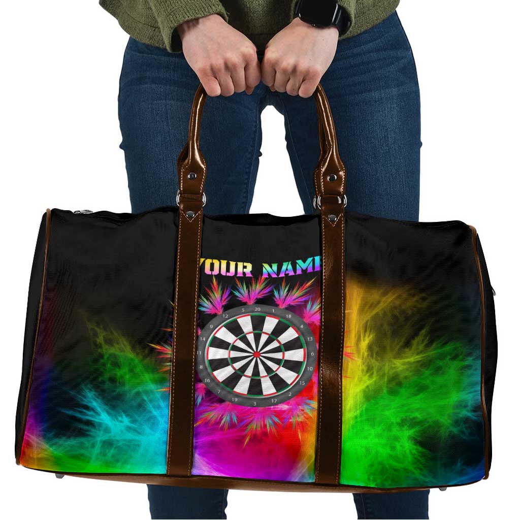 Personalized Colorful Neon Darts Travel Bag with Bold Abstract Background - Wonder Print Shop