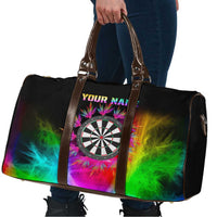 Personalized Colorful Neon Darts Travel Bag with Bold Abstract Background - Wonder Print Shop