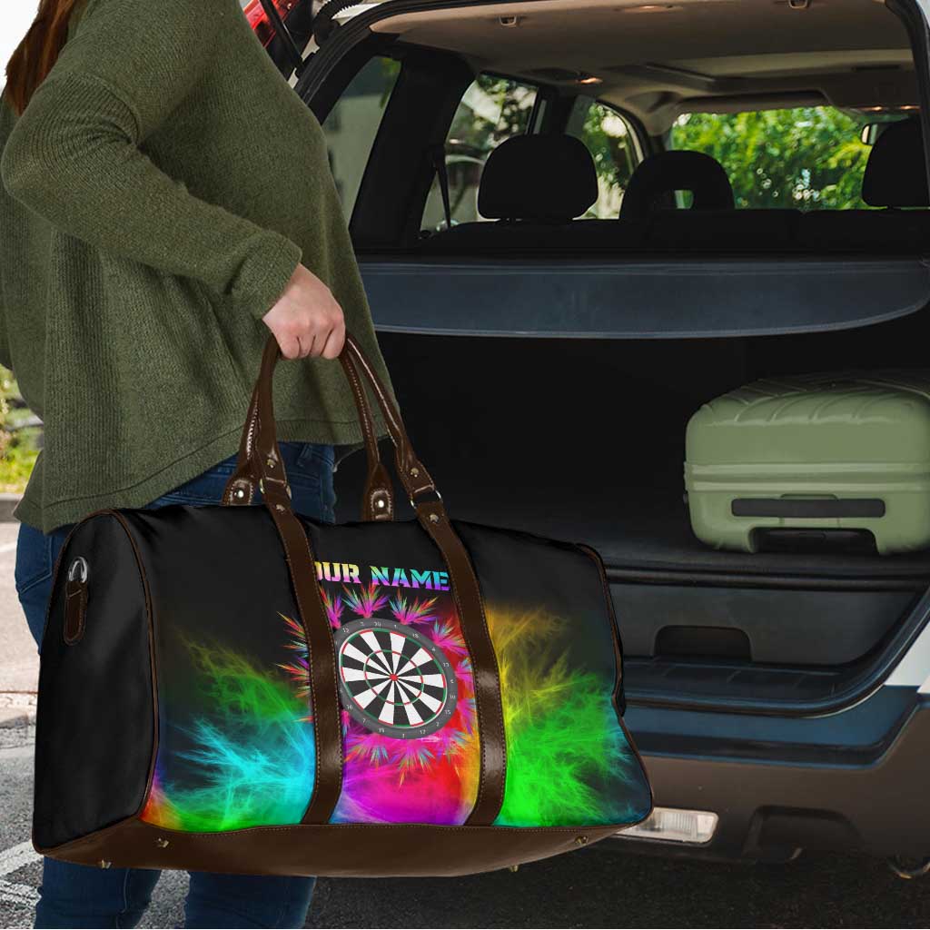 Personalized Colorful Neon Darts Travel Bag with Bold Abstract Background - Wonder Print Shop