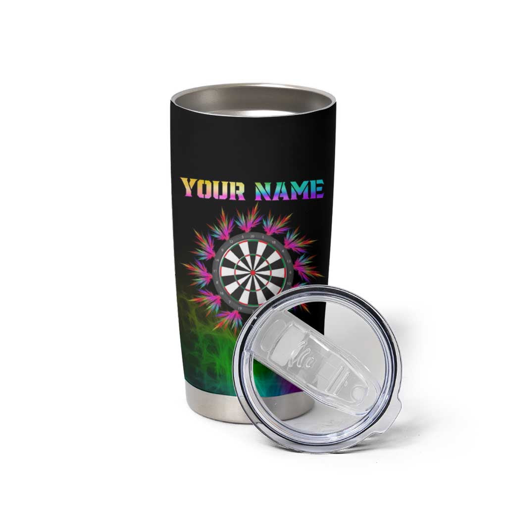 Personalized Colorful Neon Darts Tumbler Cup with Bold Abstract Background - Wonder Print Shop