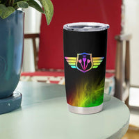 Personalized Colorful Neon Darts Tumbler Cup with Bold Abstract Background - Wonder Print Shop