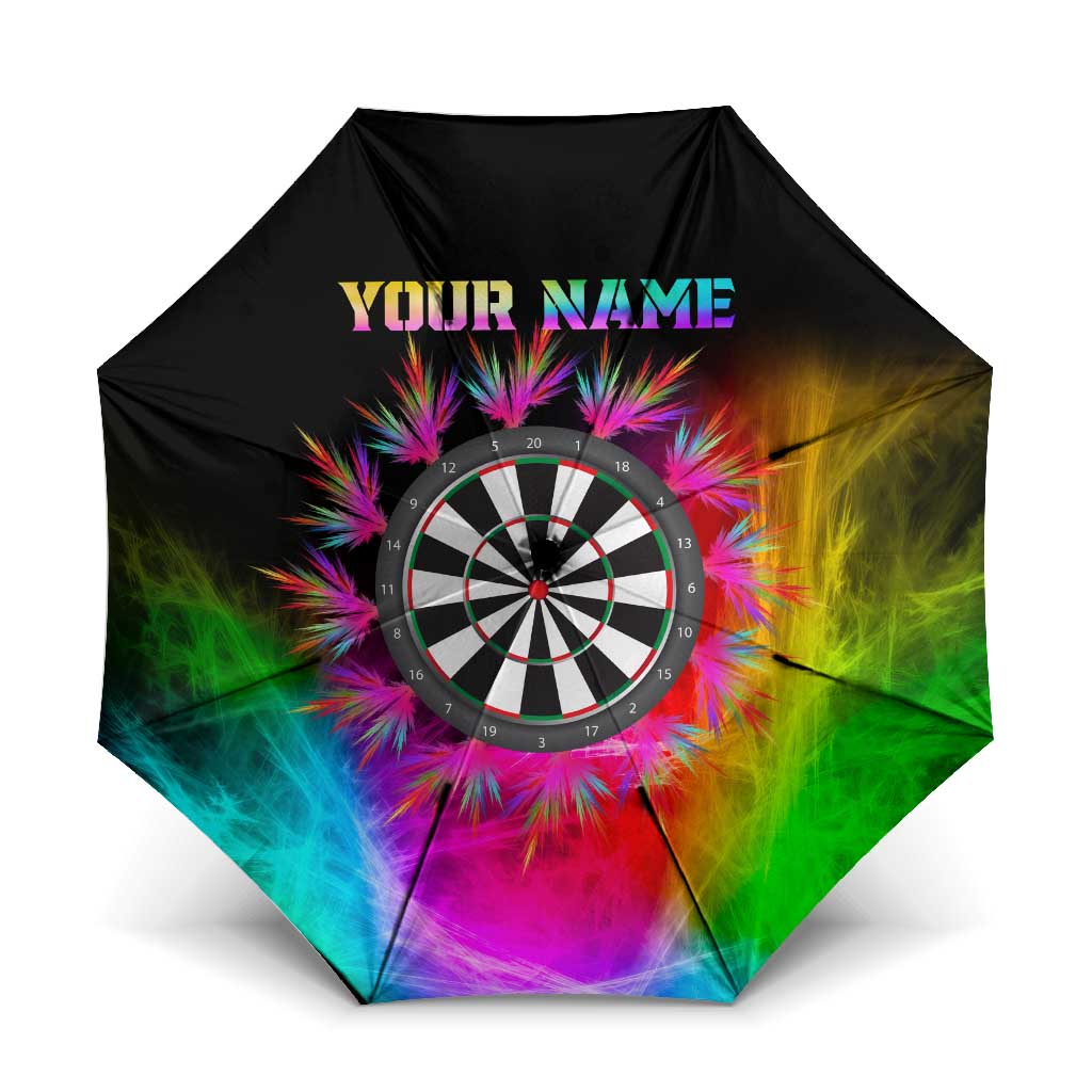 Personalized Colorful Neon Darts Umbrella with Bold Abstract Background - Wonder Print Shop