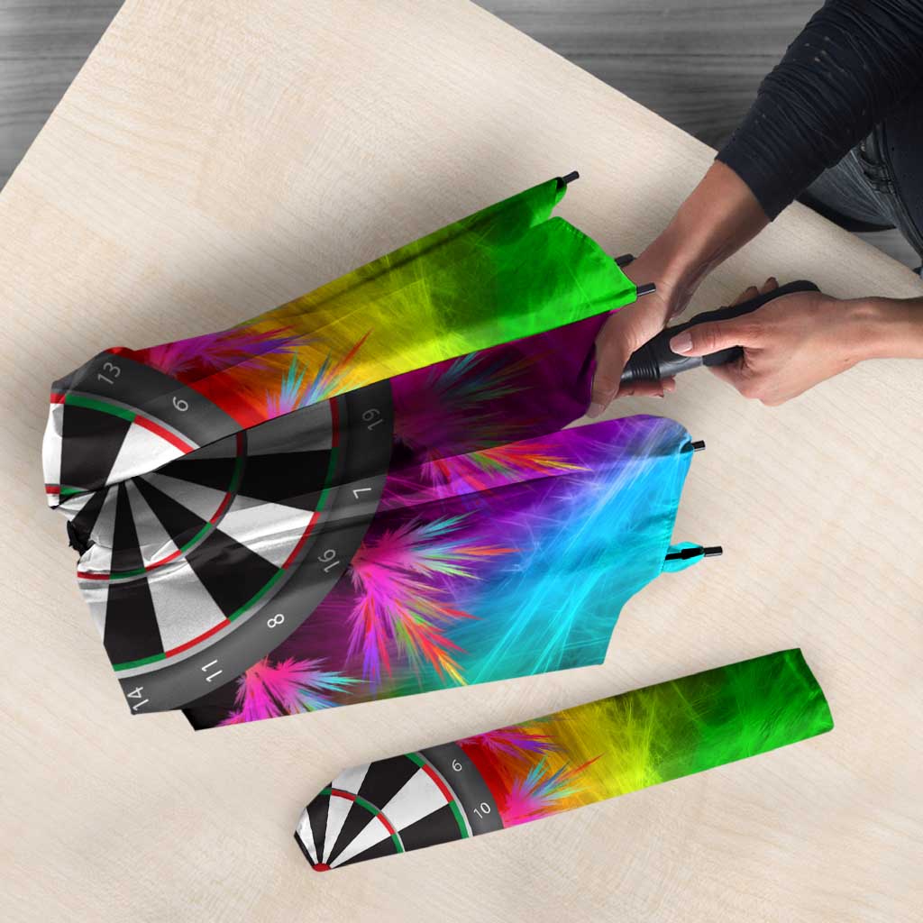 Personalized Colorful Neon Darts Umbrella with Bold Abstract Background - Wonder Print Shop