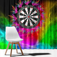 Personalized Colorful Neon Darts Window Curtain with Bold Abstract Background - Wonder Print Shop